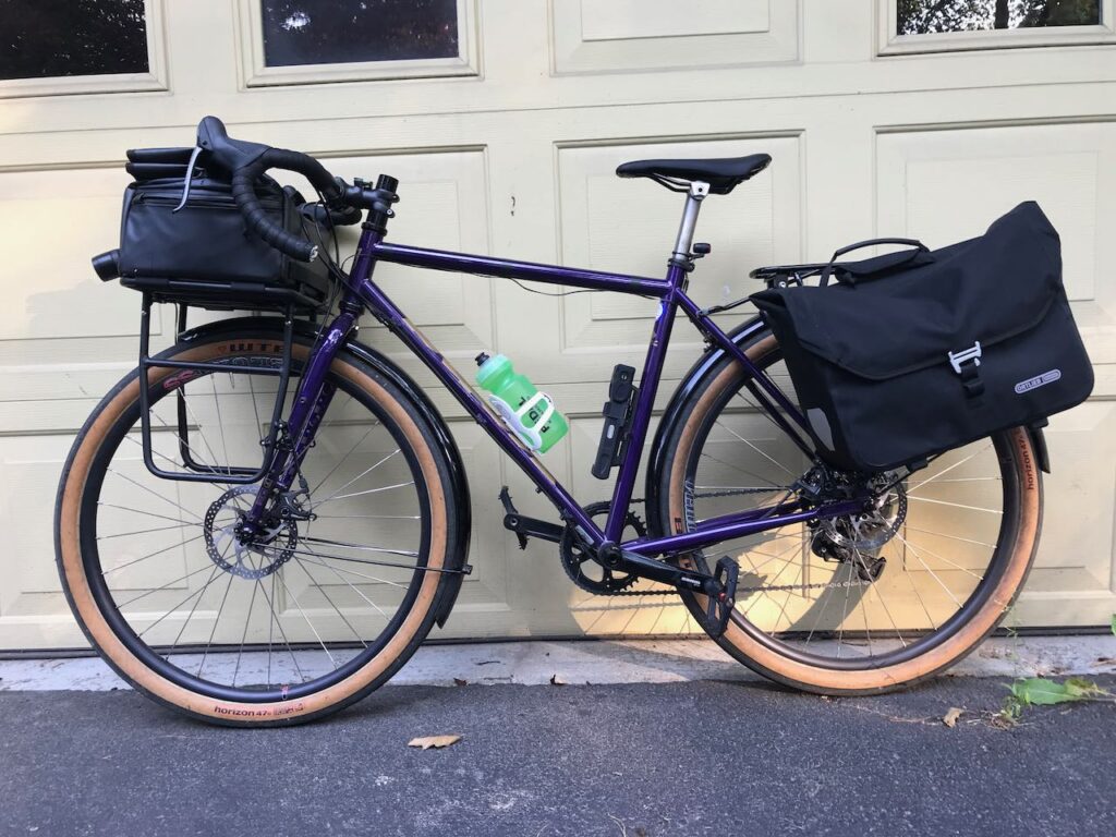 Bike with Pelago rack and Ortlieb bag. Works great.